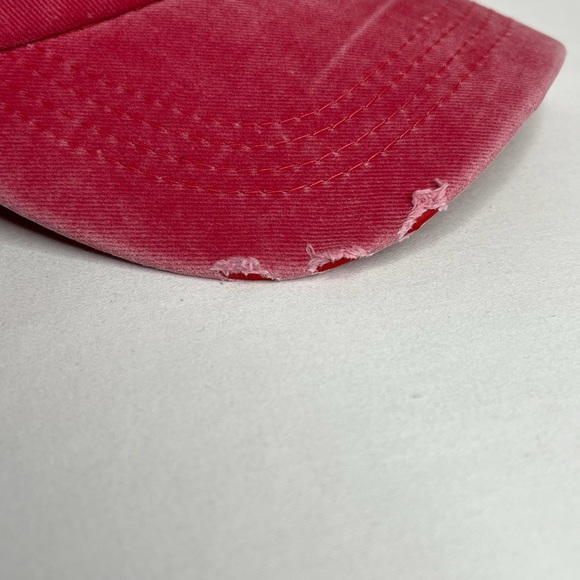 Red Distressed American Patriot Baseball Hat - Picture 8 of 11